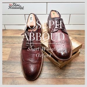 Joseph Abboud Short Wingtip Oxford Size US 11.5M Mahogany Leather 40G4R00003